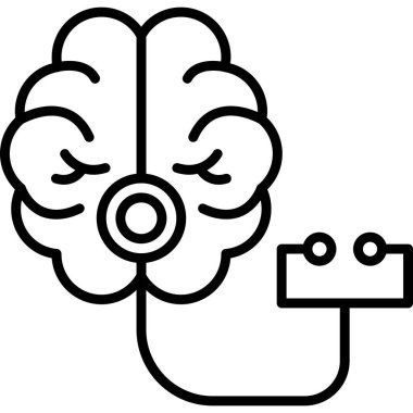 İnsan beyni simgesi, vektör illüstrasyonu