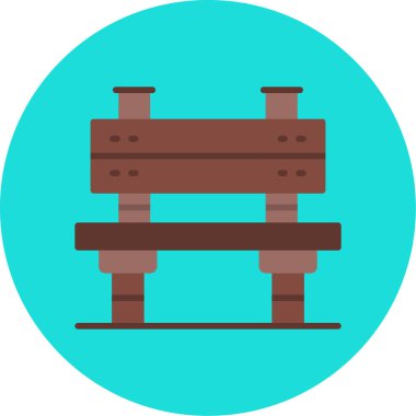 Tahta tabure. Web simgesi basit illüstrasyon