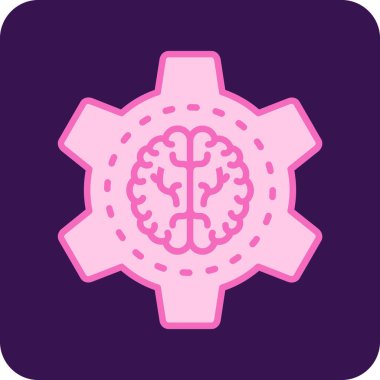 Beyin. Web simgesi basit illüstrasyon