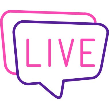 canlı ileti simgesi, vektör illüstrasyonu