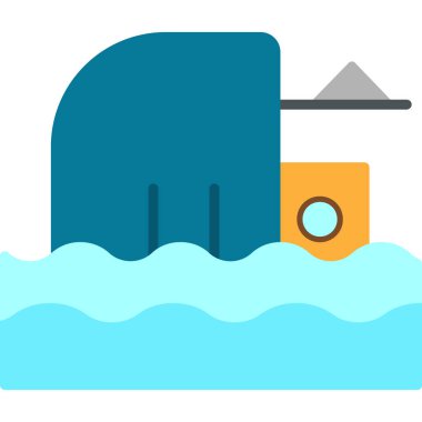 Tekne su ikonu düz stil