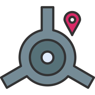 Konumu PIN simgesi. vektör çizim