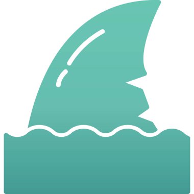 Köpekbalığı simgesi, vektör illüstrasyonu