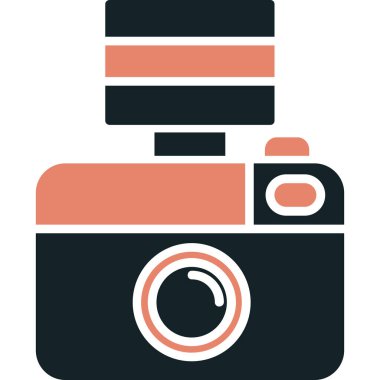 Kamera düz simgesi, vektör, illüstrasyon