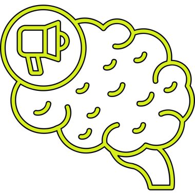 Beyin. Web simgesi basit illüstrasyon