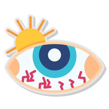 bir gözlüklü düz tasarım göz, vektör çizimi