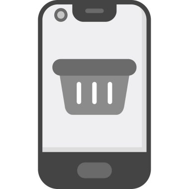 Online alışveriş arabası ikonu. vektör illüstrasyonu