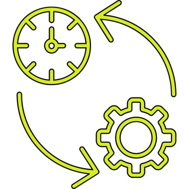 zaman yönetimi simgesi, vektör illüstrasyon tasarımı