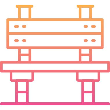 Yedek kulübesi Web simgesi basit illüstrasyon