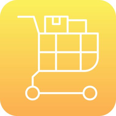 Kutu simgesi olan el arabası, basit biçim