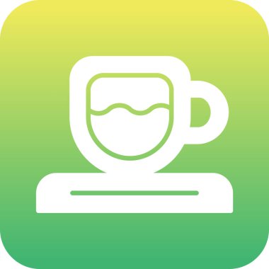 çay fincanı simgesi, vektör illüstrasyonu