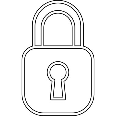 Taslak biçiminde asma kilit simgesi. vektör illüstrasyonu