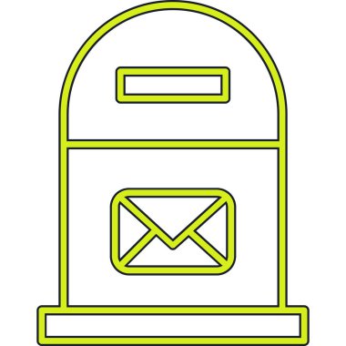 posta simgesi. Web için posta kutusu vektör simgesinin basit çizimi