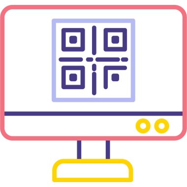 qr kod simgesi vektör çizimi çizimi