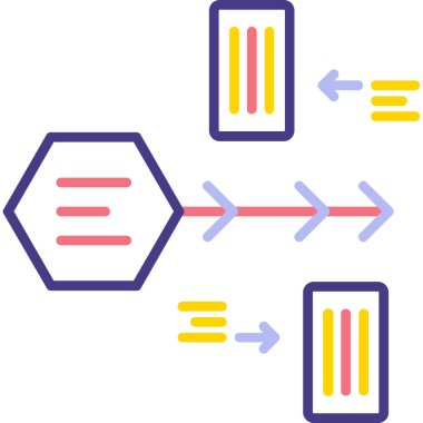 Doldurulmuş kod kodu simgesi - ana hat biçimi
