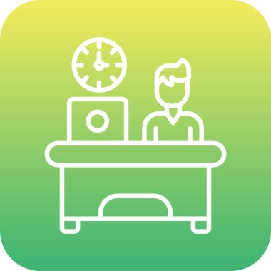 Modern ofis ikonundan yoksun vektör illüstrasyonu