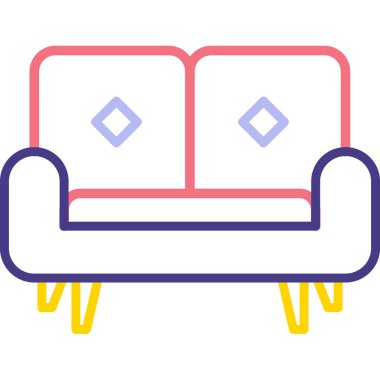 Kanepe. Web simgesi basit illüstrasyon