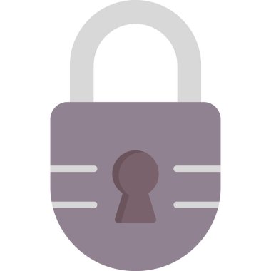 Asma kilit simgesi. Güvenlik ve güvenlik tasarımı. izole grafik