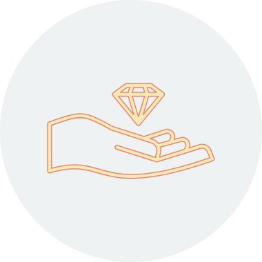 El ikonlu elmas. vektör illüstrasyonu