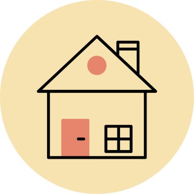 ev web simgesi, basit vektör illüstrasyonu