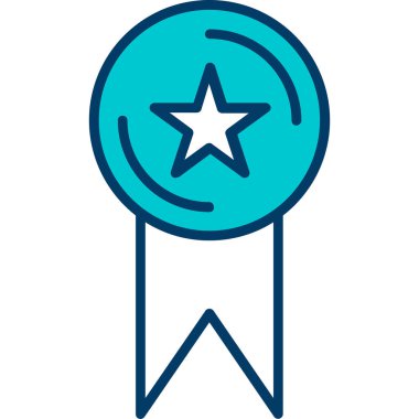 rozet vektör çizgisi rengi simgesi