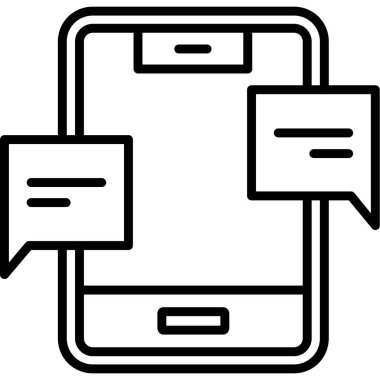 Sohbet ileti simgesi, vektör illüstrasyonu