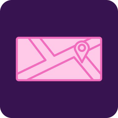 Harita. Web simgesi basit illüstrasyon