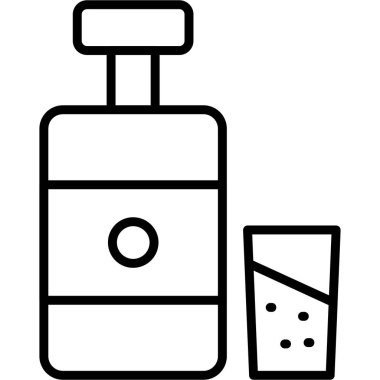 taslak biçiminde alkol kokteyli simgesi