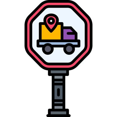 konum pin simgesi renk dış hat vektörü