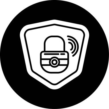 Güvenlik simgesi soyut arkaplanda izole edildi