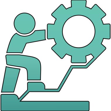 insan ve dişli simgesi vektör illüstrasyon tasarımı