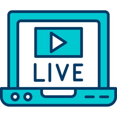 Canlı akış vektör simgesi