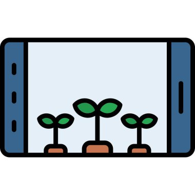 Akıllı telefon simgesi vektör illüstrasyonlu kaktüs