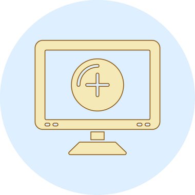 Bilgisayar. Web simgesi basit illüstrasyon