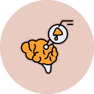 Kalp şekilli beynin vektör çizimi.