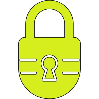 Kilit simgesiyle kilitle. Vektör çizimi. beyaz arkaplanda izole edilmiş düz biçim.