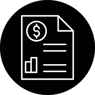 Dolar işareti simgesi olan bir belgenin vektör illüstrasyonu