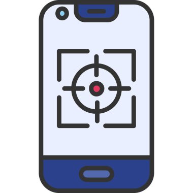 Mobil hedef simgesi. Web için mobil vektör simgelerinin basit çizimi