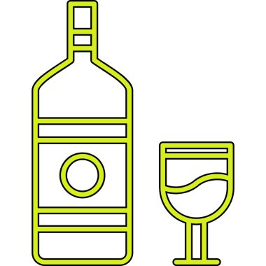 alkol şişesi simgesi ana hatlarıyla