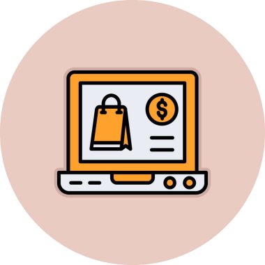 İnternet alışveriş rengi simgesi.