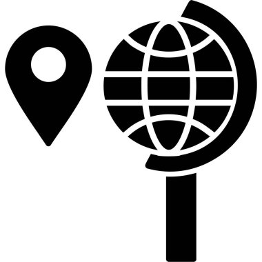 konum haritası pin simgesi ana hat biçiminde