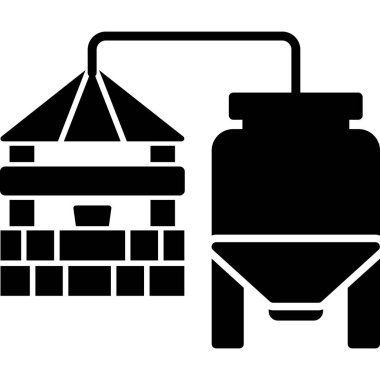 Su tankı simgesi, siyah vektör işareti