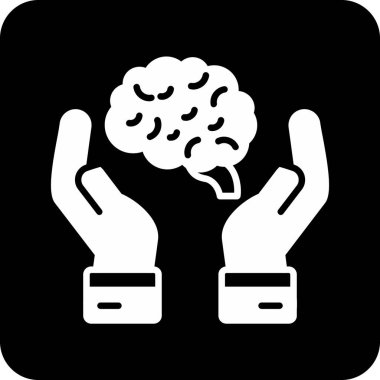 Beyin. Web simgesi basit illüstrasyon