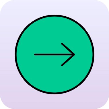 ok yönü sağ simge ile doldurulmuş dış hat biçimi