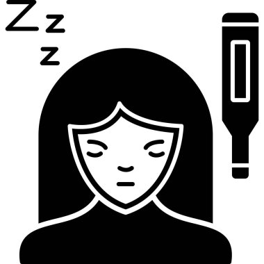 Termometresi olan bir kadının vektör çizimi