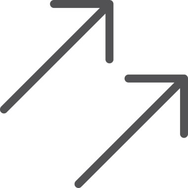 Oklar ok yönleri simgesi dış hat biçiminde