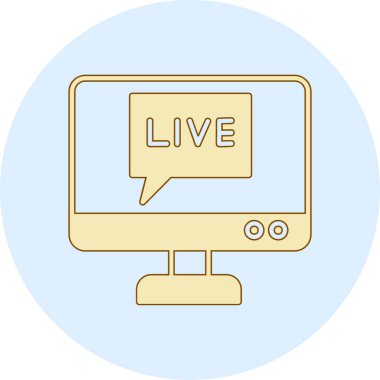 canlı yayın simgesi düz tasarım