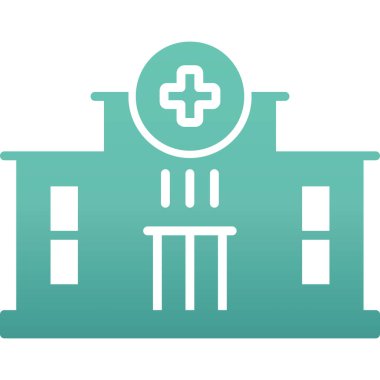 Hastane düz tasarım vektörü. tıbbi ve sağlık hizmetleri kavramı.