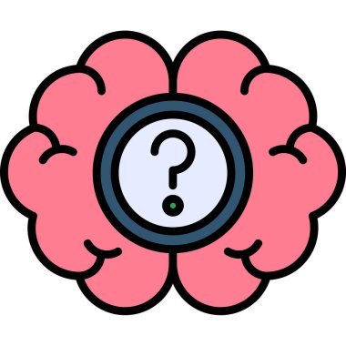 Beyin. Web simgesi basit illüstrasyon