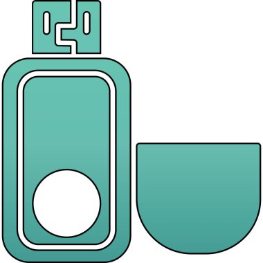 Şişe cam ikonu, ana hatlarıyla doldurulmuş.